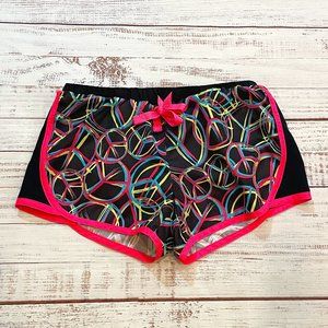 Girls Peace Sign Woven Running Shorts
